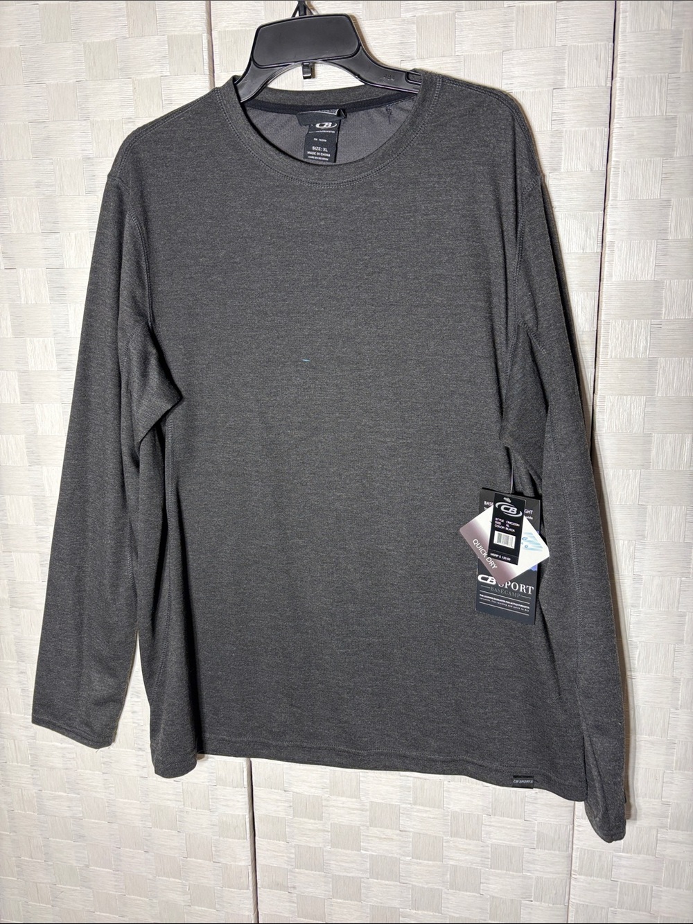Can sport  Men's Long-Sleeve Crewneck Shirt - Charcoal base layer